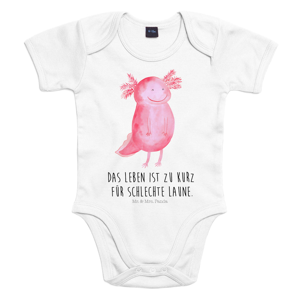 Organic Baby Body Axolotl Glücklich Babykleidung, Babystrampler, Strampler, Wickelbody, Baby Erstausstattung, Junge, Mädchen, Axolotl, Molch, Axolot, Schwanzlurch, Lurch, Lurche, Motivation, gute Laune