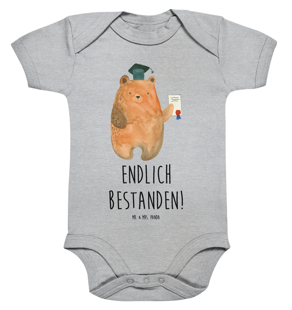 Organic Baby Body Bär Prüfung Babykleidung, Babystrampler, Strampler, Wickelbody, Baby Erstausstattung, Junge, Mädchen, Bär, Teddy, Teddybär, Abitur, Prüfungen, Prüfung bestanden, Abschluss, Zeugnis, Abschlusszeugnis