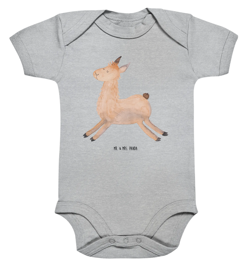 Organic Baby Body Lama Springen Babykleidung, Babystrampler, Strampler, Wickelbody, Baby Erstausstattung, Junge, Mädchen, Lama, Alpaka, Lamas, Lieblingstag, Happy day, fröhlich, Glück, Freundin, Liebeskummer, Neustart, guten Morgen, Start, Prüfung, Abitur