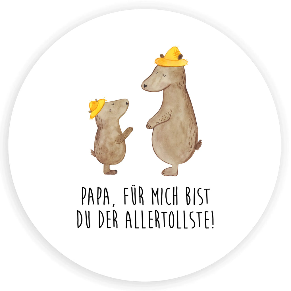 Rund Aufkleber Bären mit Hut Sticker, Aufkleber, Etikett, Familie, Vatertag, Muttertag, Bruder, Schwester, Mama, Papa, Oma, Opa, Bär, Bären, Vater, Papi, Paps, Dad, Daddy, Lieblingsmensch, Sohn, Söhne, Kind, Kinder, Vater-Sohn, Family, Vorbild