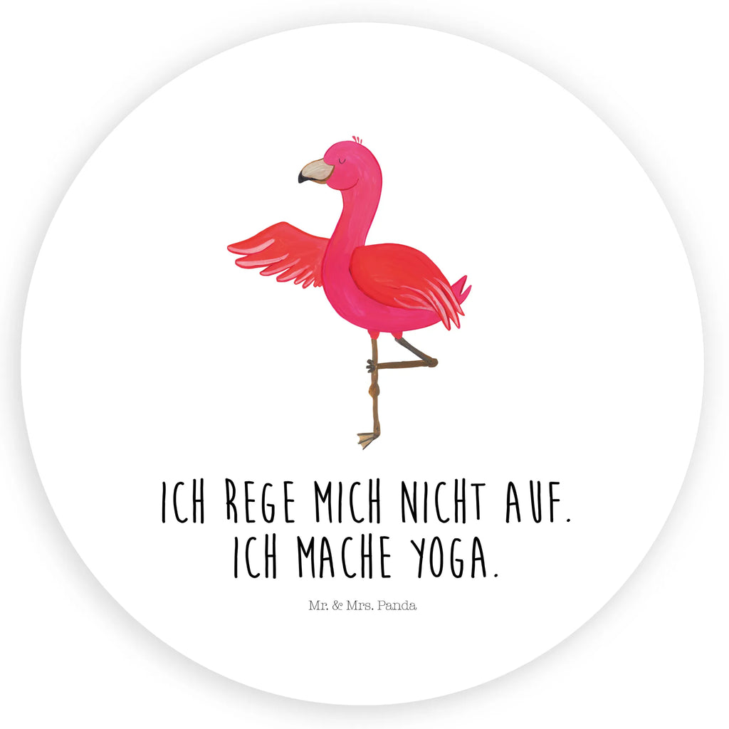 Rund Aufkleber Flamingo Yoga Sticker, Aufkleber, Etikett, Flamingo, Vogel, Yoga, Namaste, Achtsamkeit, Yoga-Übung, Entspannung, Ärger, Aufregen, Tiefenentspannung