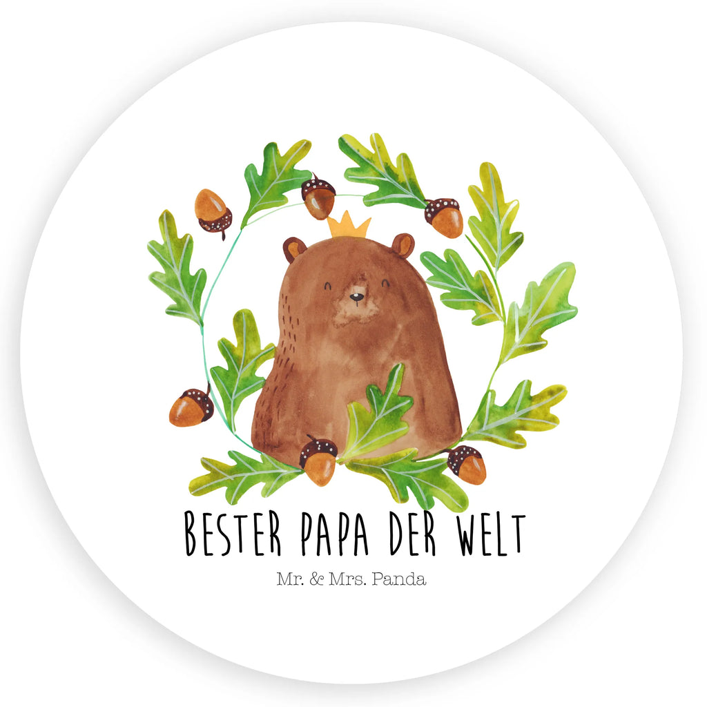 Rund Aufkleber Bär König Sticker, Aufkleber, Etikett, Bär, Teddy, Teddybär, Papa, Papa Bär, bester Vater, bester Papa, weltbester Papa, Vatertag, Vater, Dad, Daddy, Papi