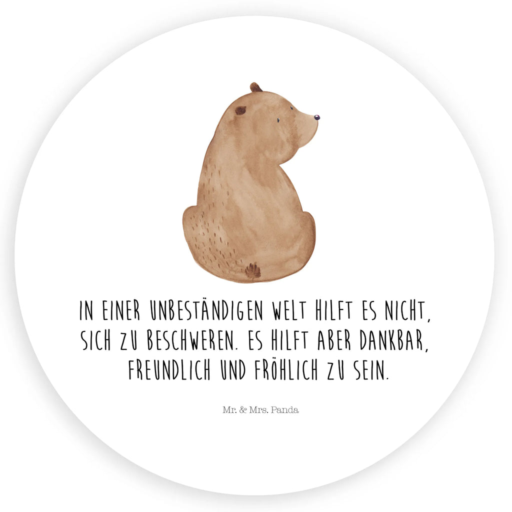 Rund Aufkleber Bär Schulterblick Sticker, Aufkleber, Etikett, Bär, Teddy, Teddybär, Selbstachtung, Weltansicht, Motivation, Bären, Bärenliebe, Weisheit