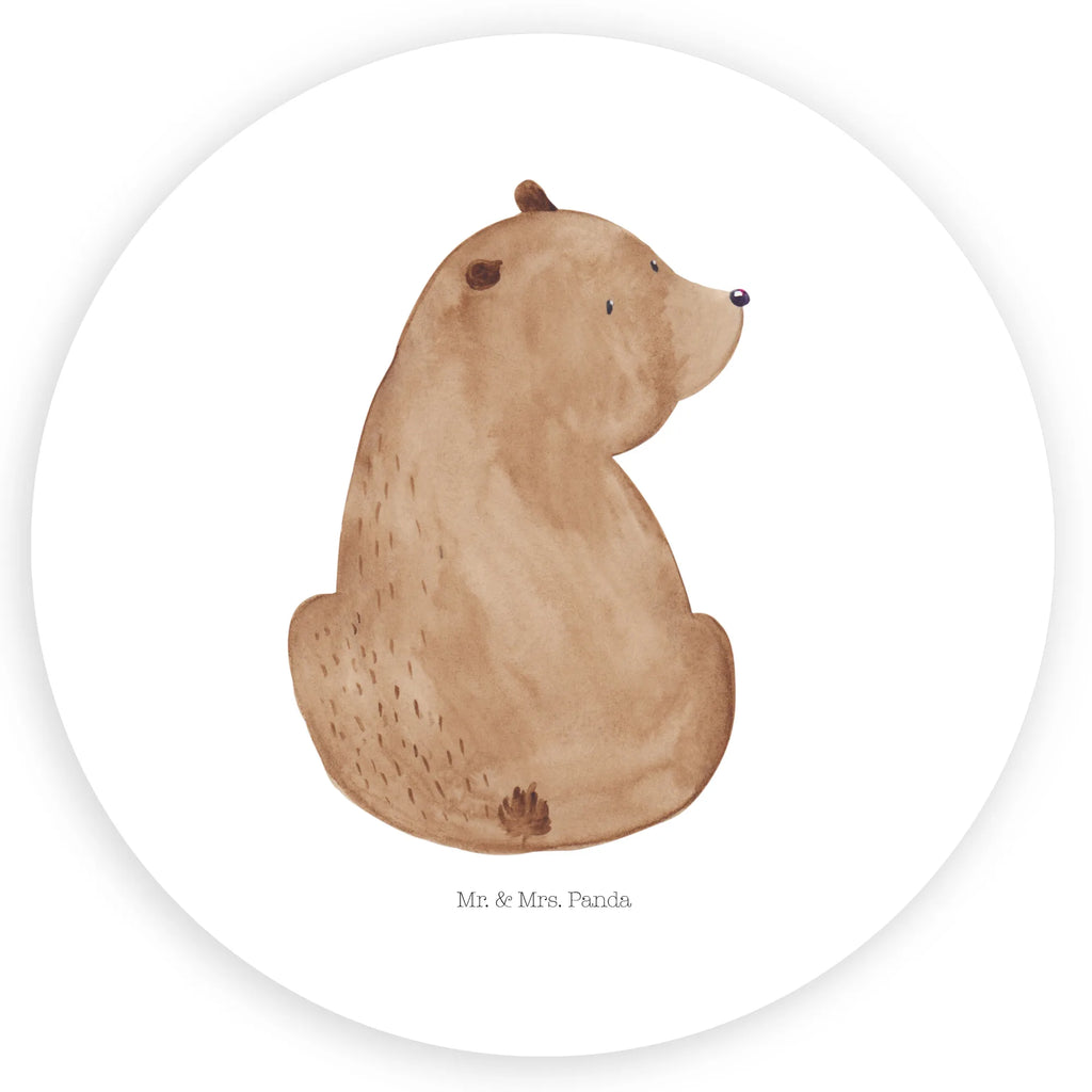 Rund Aufkleber Bär Schulterblick Sticker, Aufkleber, Etikett, Bär, Teddy, Teddybär, Selbstachtung, Weltansicht, Motivation, Bären, Bärenliebe, Weisheit