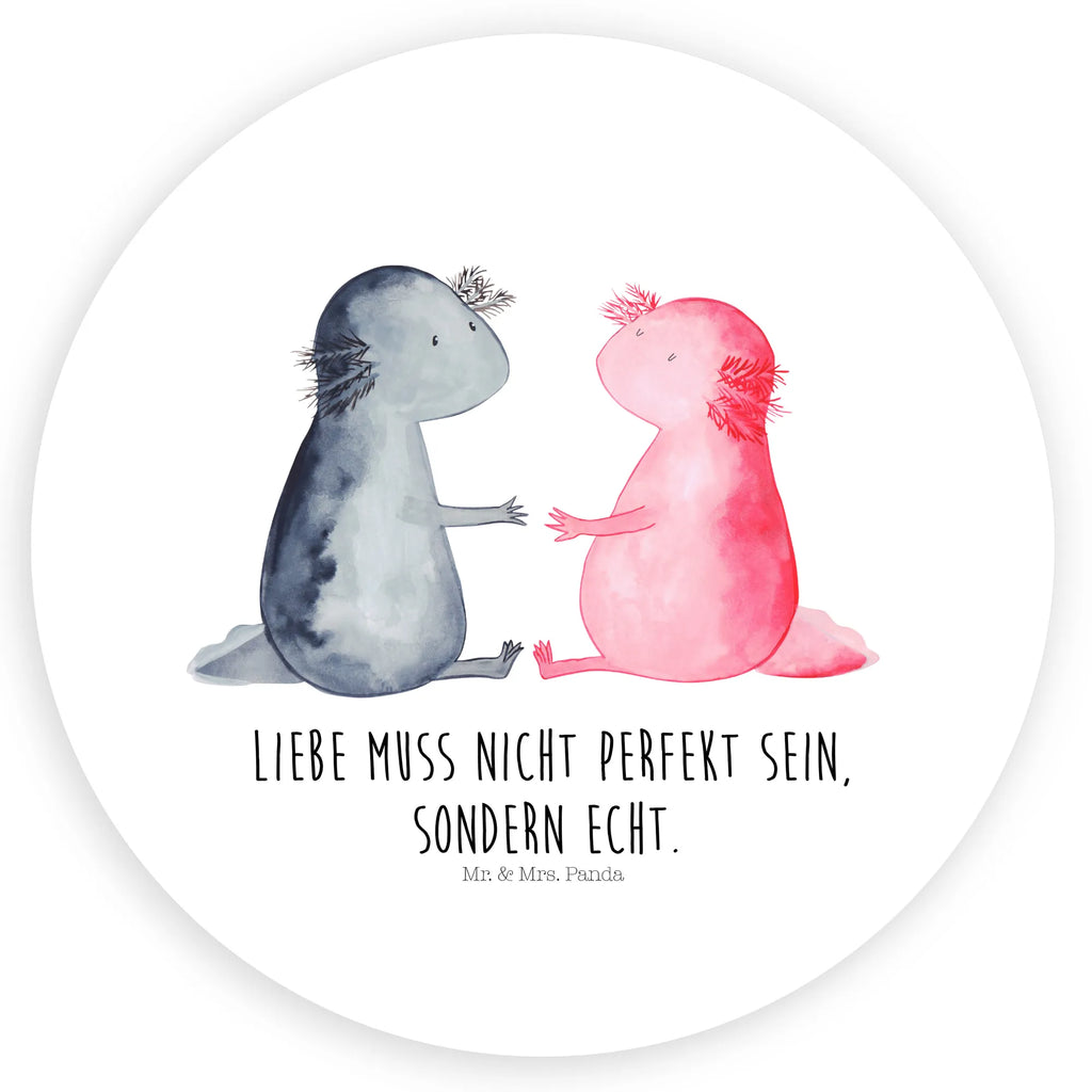 Rund Aufkleber Axolotl Liebe Sticker, Aufkleber, Etikett, Axolotl, Molch, Axolot, Schwanzlurch, Lurch, Lurche, Liebe, große Liebe, Liebesbeweis, Freund, Verlobter, Ehemann, Jahrestag, Valentinstag