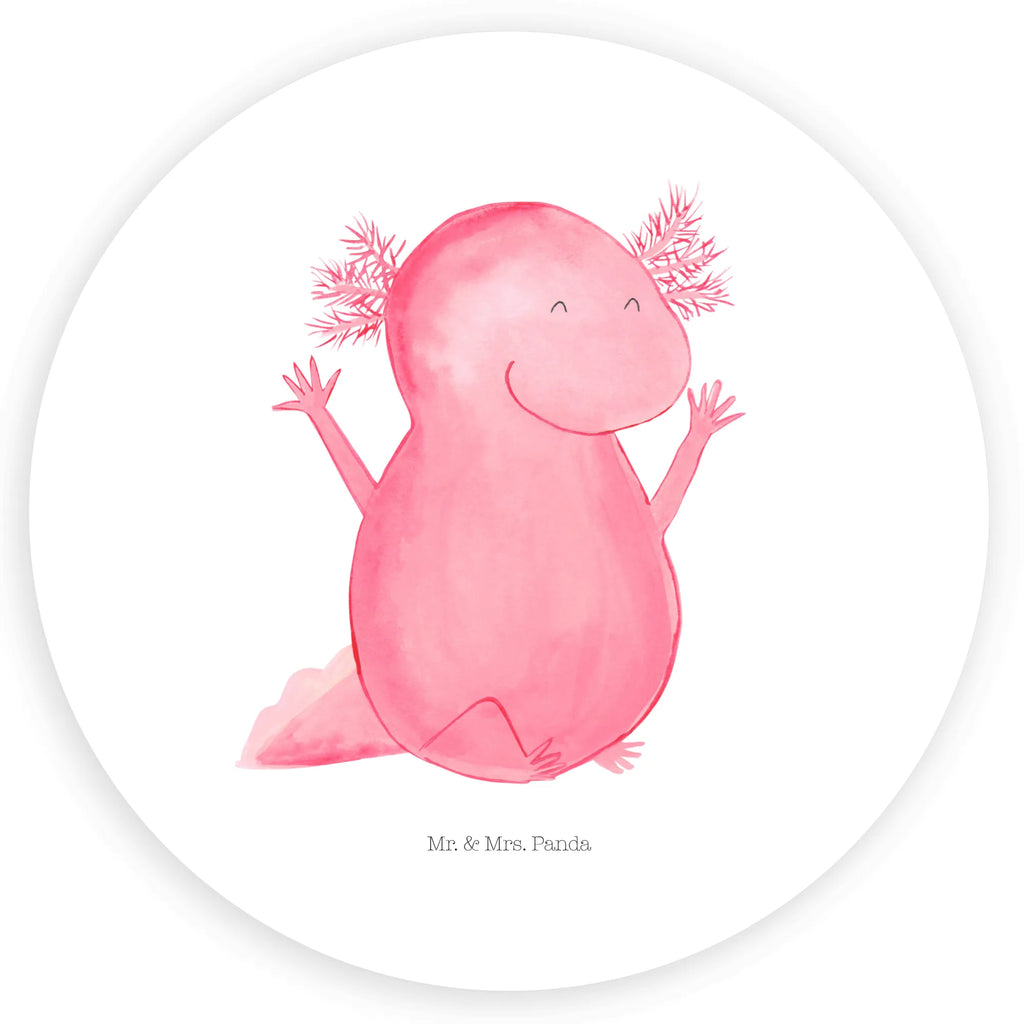 Rund Aufkleber Axolotl Hurra Sticker, Aufkleber, Etikett, Axolotl, Molch, Axolot, Schwanzlurch, Lurch, Lurche, fröhlich, Spaß, Freude, Motivation, Zufriedenheit