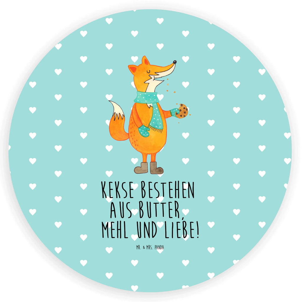 Rund Aufkleber Fuchs Keks Sticker, Aufkleber, Etikett, Fuchs, Füchse, Backen Spruch, Kekse, Winter, Weihnachtszeit, Plätzchen, Liebe, Küche Deko