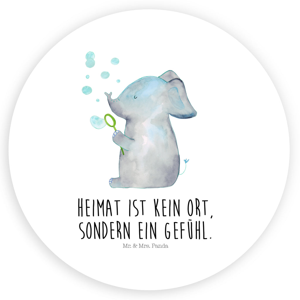 Rund Aufkleber Elefant Seifenblasen Sticker, Aufkleber, Etikett, Tiermotive, Gute Laune, lustige Sprüche, Tiere, Elefant, Elefanten, Dickhäuter, Rüsseltier, Seifenblasen, Liebe, Heimat, Gefühl. Daheim, Liebesbeweis, Liebesspruch