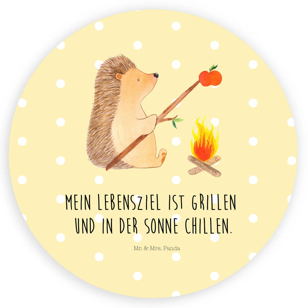 Rund Aufkleber Igel grillt Sticker, Aufkleber, Etikett, Tiermotive, Gute Laune, lustige Sprüche, Tiere, Igel, Grillen, Ziele, Motivation, arbeitslos, Sinn des Lebens, Spruch