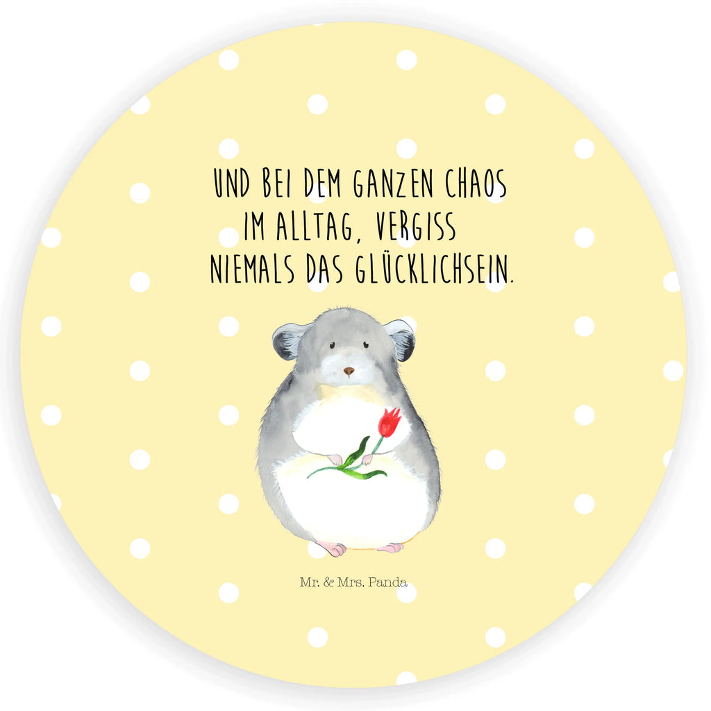 Rund Aufkleber Chinchilla mit Blume Sticker, Aufkleber, Etikett, Tiermotive, Gute Laune, lustige Sprüche, Tiere, Chinchilla, Chinchillas, Liebeskummer, Kummer, Depressionen, traurig sein, Chaos, Glücklichsein, Büro, Büroalltag