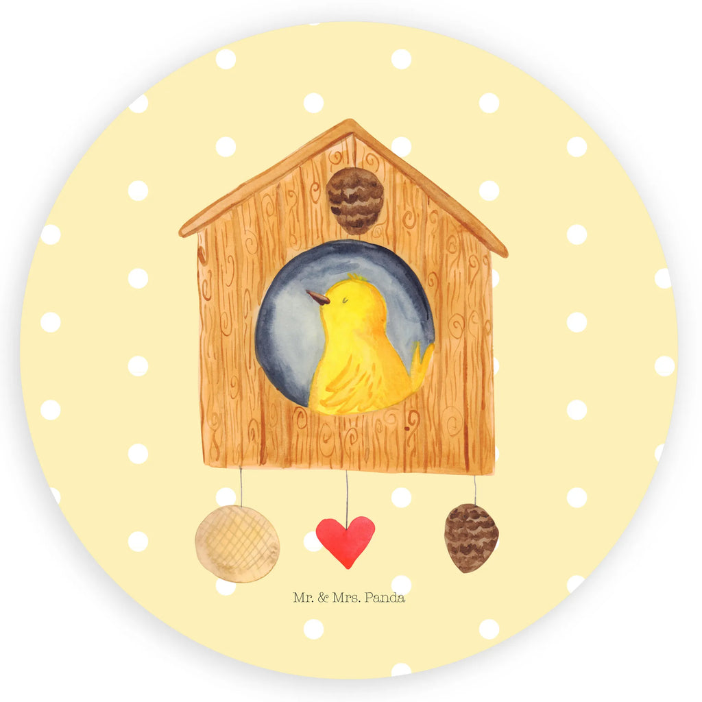 Rund Aufkleber Vogelhaus sweet Home Sticker, Aufkleber, Etikett, Tiermotive, Gute Laune, lustige Sprüche, Tiere, Vogelhaus, Vogel, Home sweet Home, Einzug, Umzug, Geschenk, Einzugsgeschenk, Hausbau, Haus