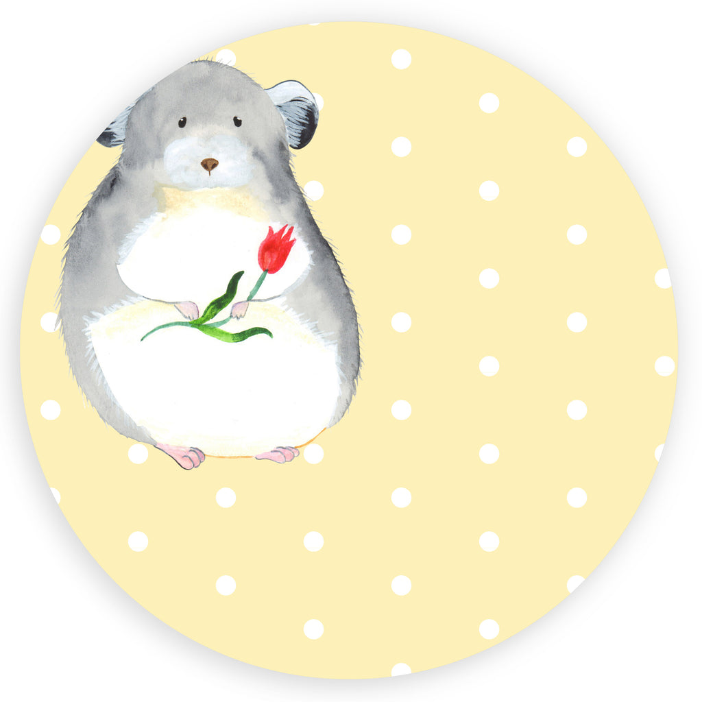 Rund Aufkleber Chinchilla mit Blume Sticker, Aufkleber, Etikett, Tiermotive, Gute Laune, lustige Sprüche, Tiere, Chinchilla, Chinchillas, Liebeskummer, Kummer, Depressionen, traurig sein, Chaos, Glücklichsein, Büro, Büroalltag