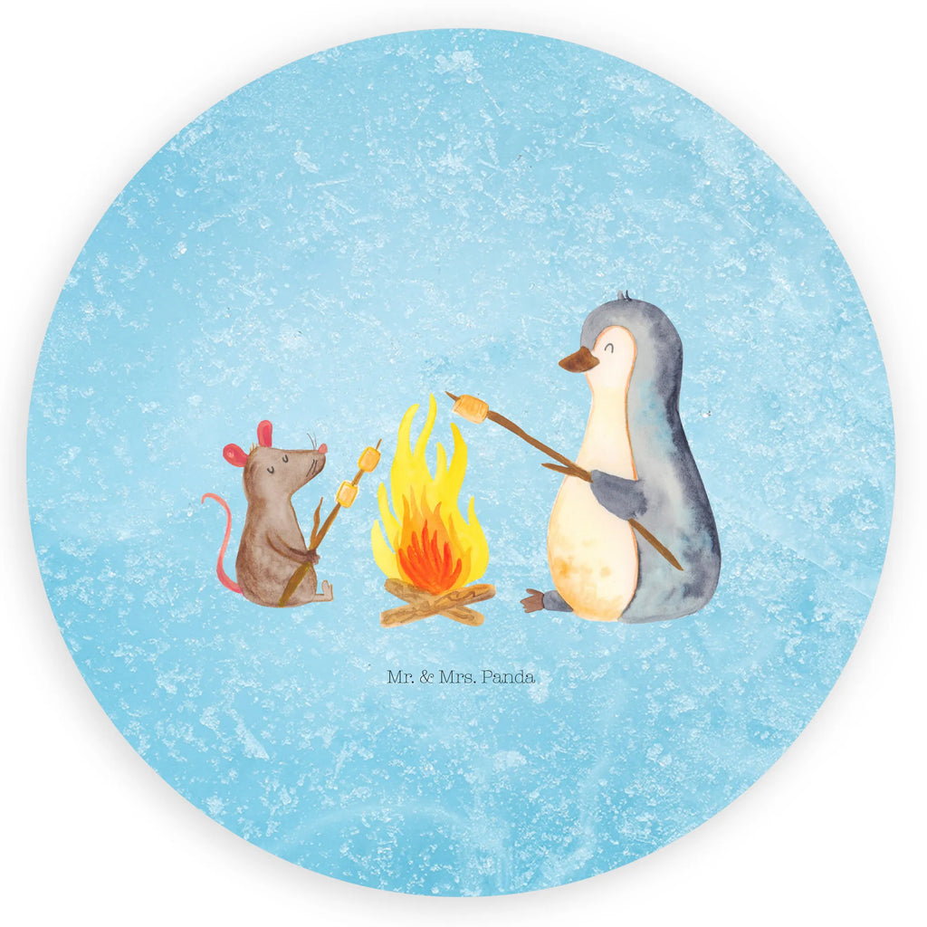 Rund Aufkleber Pinguin Lagerfeuer Sticker, Aufkleber, Etikett, Pinguin, Maus, Pinguine, Lagerfeuer, Leben, Arbeit, Job, Motivation, Büro, Büroalltag, Lebensspruch, Lebensmotivation, Neustart, Liebe, grillen, Feuer, Marshmallows