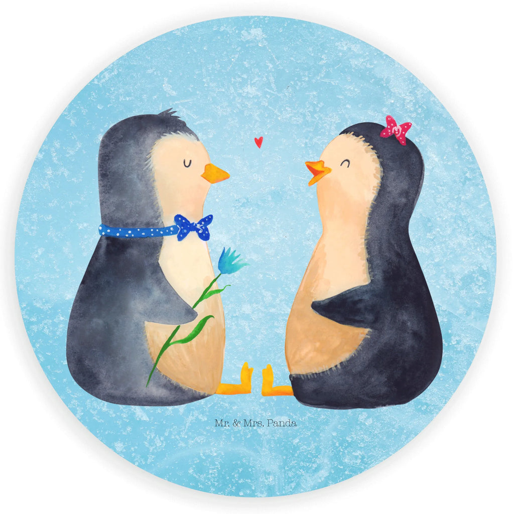 Rund Aufkleber Pinguin Pärchen Sticker, Aufkleber, Etikett, Pinguin, Pinguine, Liebe, Liebespaar, Liebesbeweis, Liebesgeschenk, Verlobung, Jahrestag, Hochzeitstag, Hochzeit, Hochzeitsgeschenk, große Liebe, Traumpaar