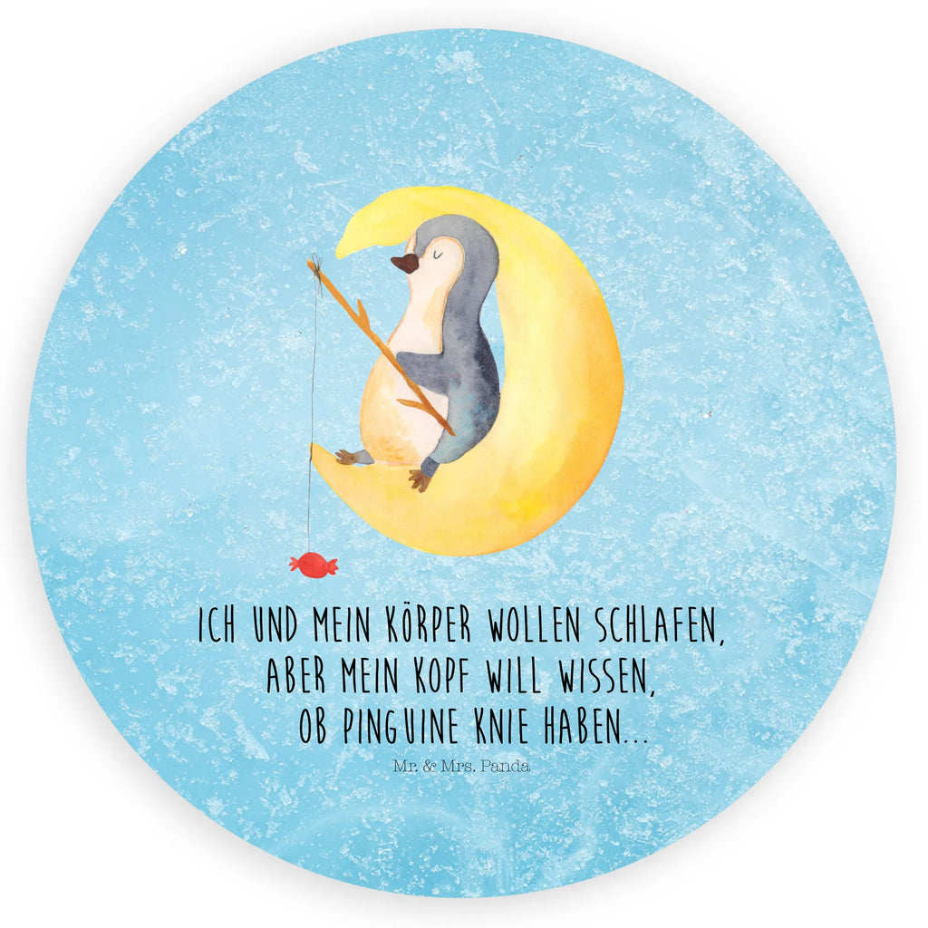 Rund Aufkleber Pinguin Mond Sticker, Aufkleber, Etikett, Pinguin, Pinguine, Spruch, schlafen, Nachtruhe, Einschlafen, Schlafzimmer, Schlafstörungen, Gästezimmer