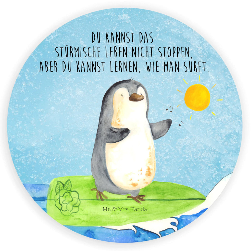 80mm Rund Aufkleber Pinguin Surfer Sticker, Aufkleber, Etikett, Kinder, rund, Pinguin, Pinguine, surfen, Surfer, Hawaii, Urlaub, Wellen, Wellen reiten, Portugal