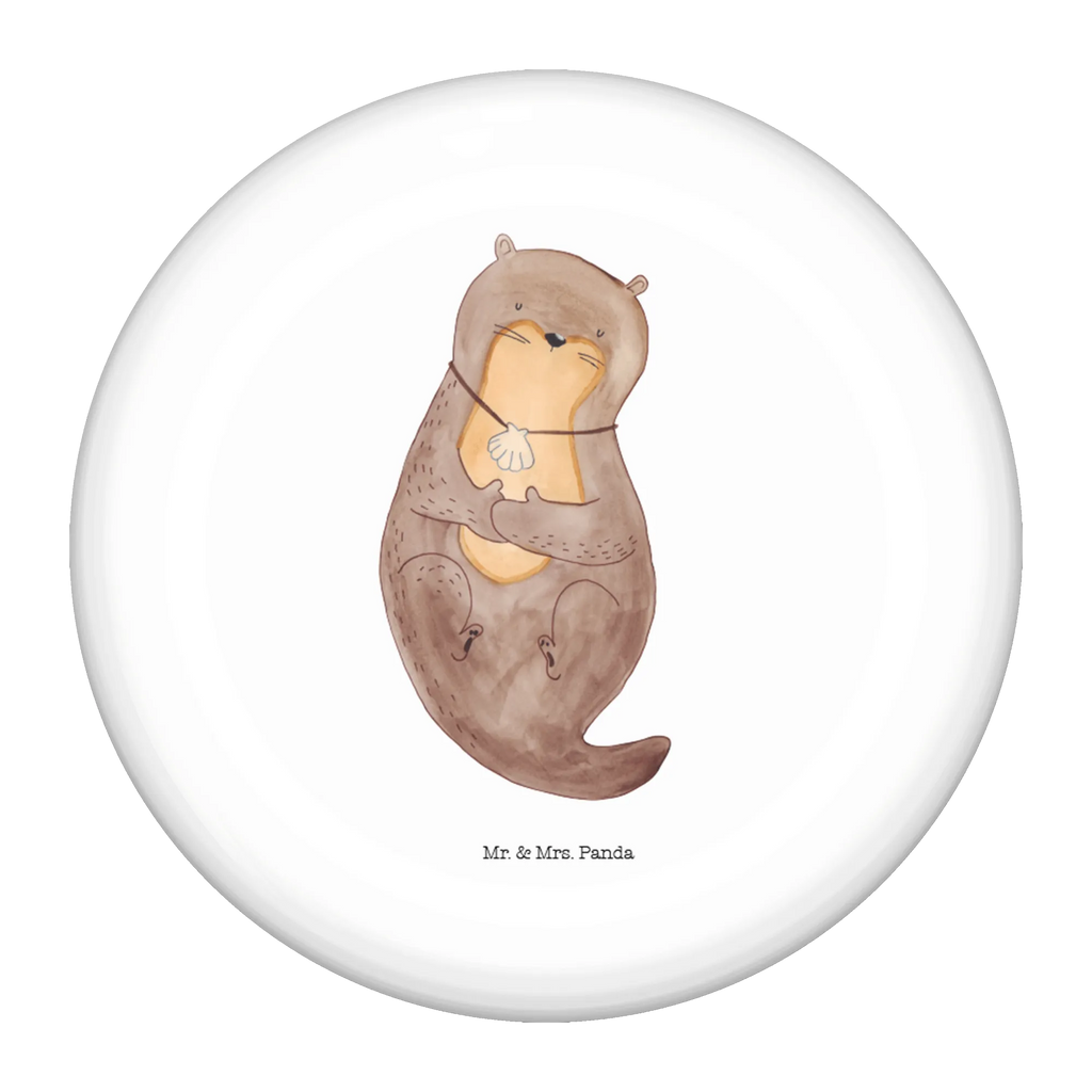 Button Otter mit Muschelmedaillon 50mm Button, Button, Pin, Anstecknadel, Otter, Fischotter, Seeotter, Otterliebe, grübeln, träumen, Motivation, Tagträumen, Büro