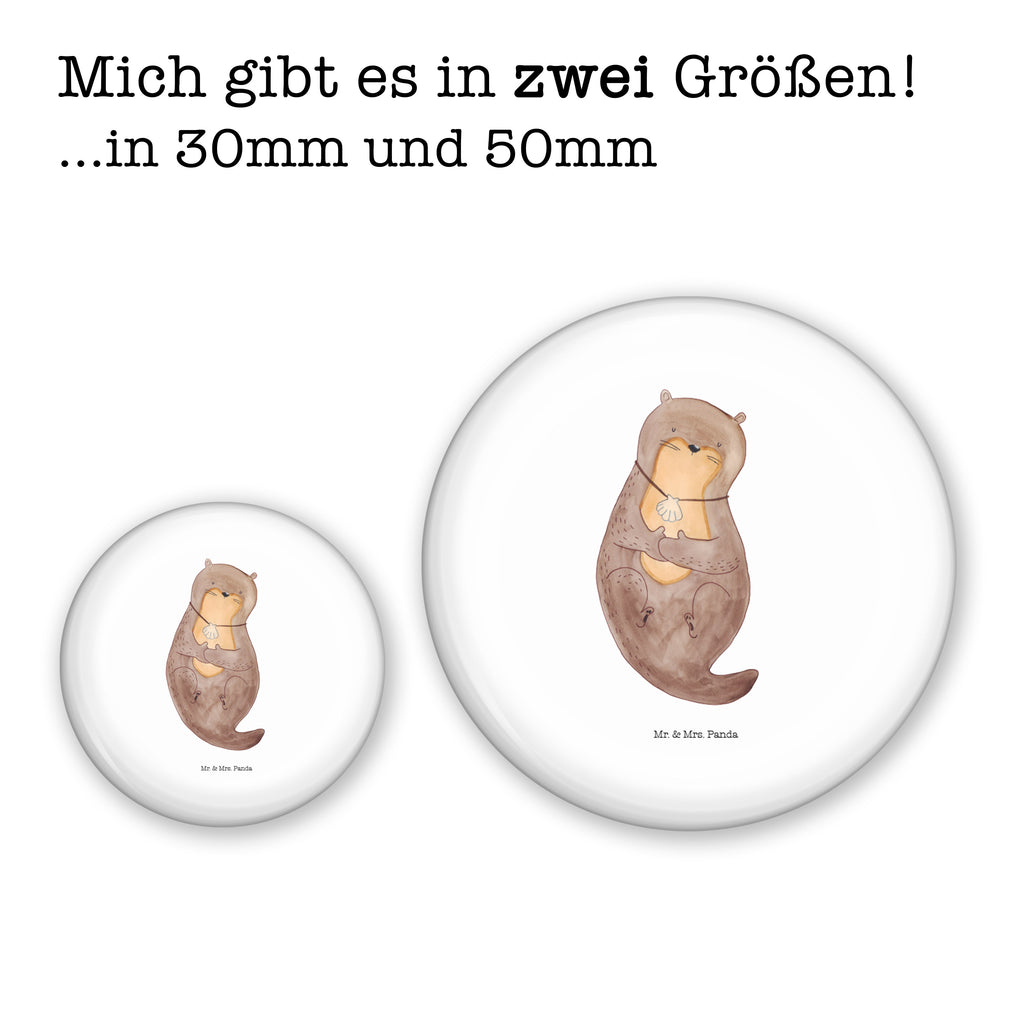 Button Otter mit Muschelmedaillon 50mm Button, Button, Pin, Anstecknadel, Otter, Fischotter, Seeotter, Otterliebe, grübeln, träumen, Motivation, Tagträumen, Büro