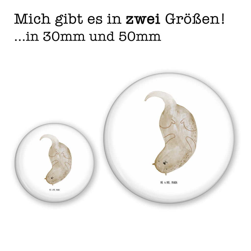 Button Otter kopfüber 50mm Button, Button, Pin, Anstecknadel, Otter, Fischotter, Seeotter, Otter Seeotter See Otter