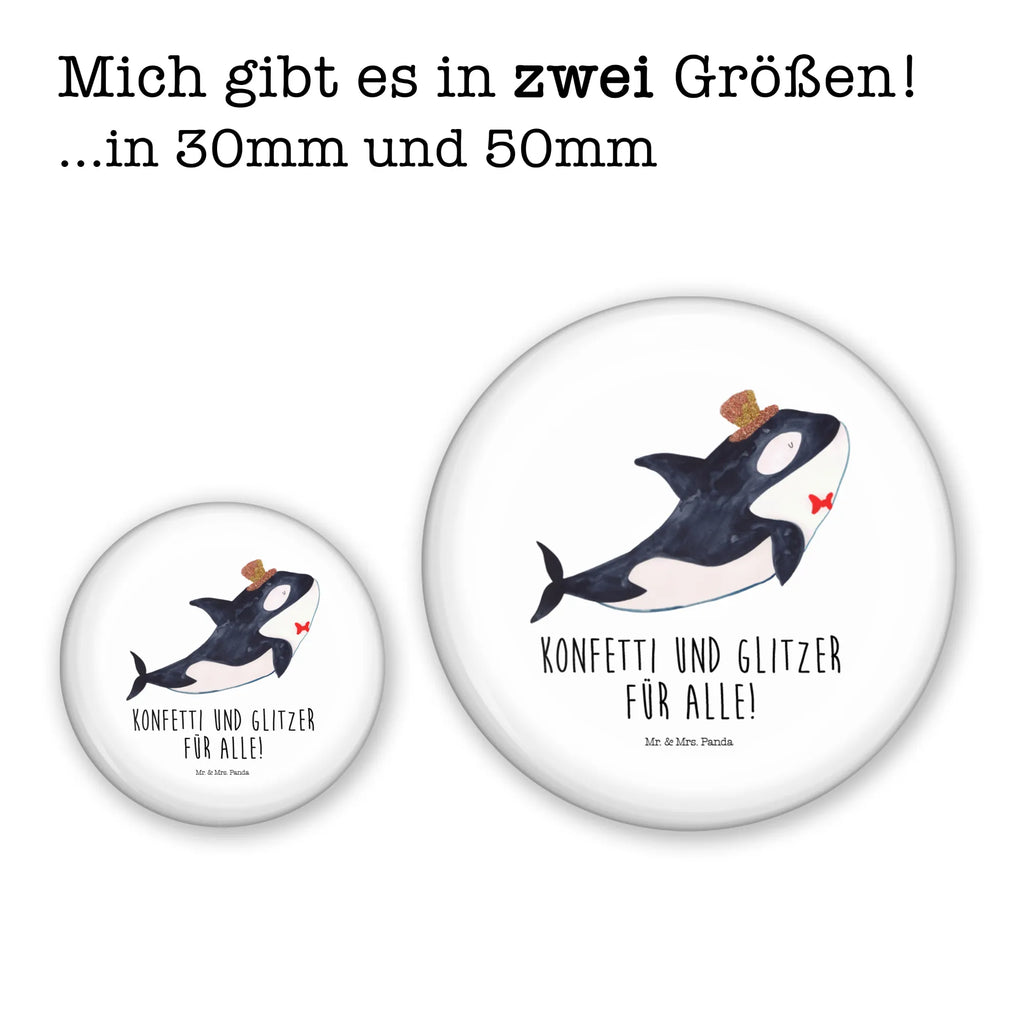 Button Orca Zylinder 50mm Button, Button, Pin, Anstecknadel, Meerestiere, Meer, Urlaub, Narwal, Glitter, Konfetti, Glitzer, Geburtstag, Feier, Fete, Fest, Glückwunsch, Orca