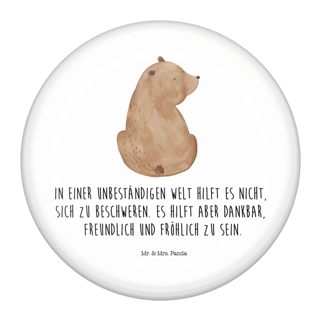 Button Bär Schulterblick 50mm Button, Button, Pin, Anstecknadel, Bär, Teddy, Teddybär, Selbstachtung, Weltansicht, Motivation, Bären, Bärenliebe, Weisheit