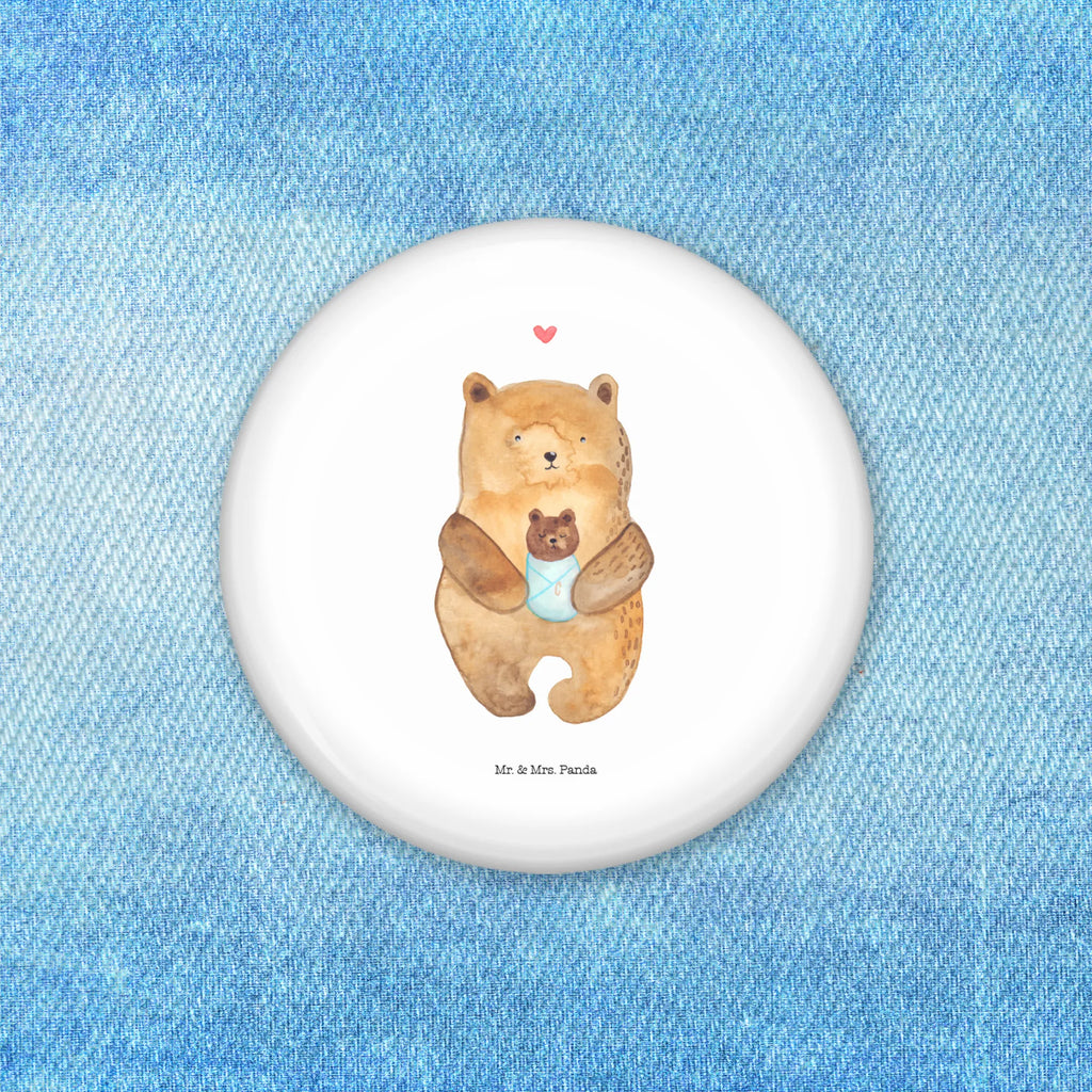 Button Bär mit Baby 50mm Button, Button, Pin, Anstecknadel, Bär, Teddy, Teddybär, Eltern, Mutter, Baby, Taufe, Geburt, Nichte, Neffe, Enkel, Enkelin, Täufling, Geburtstag, Glückwunsch