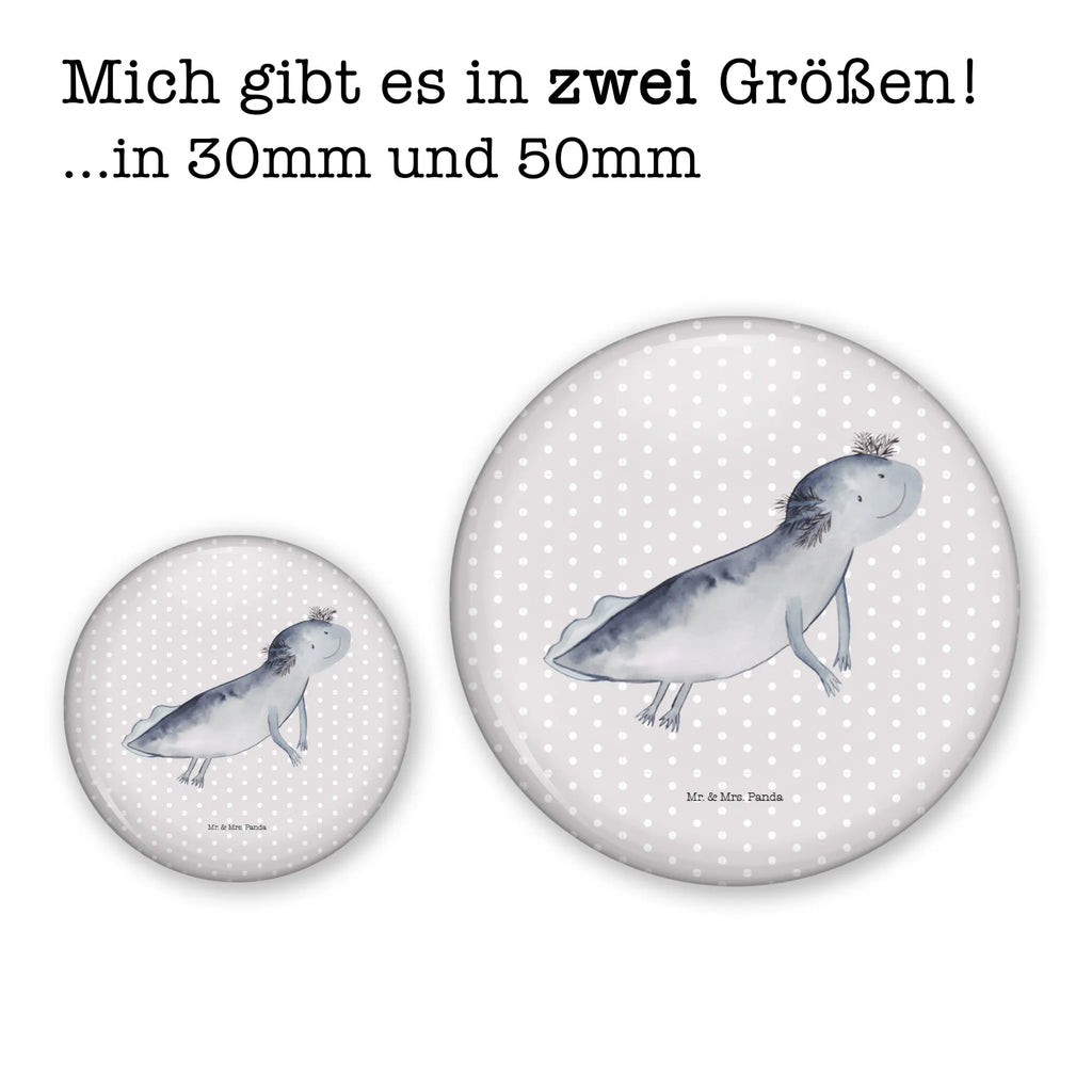 Button Axolotl schwimmt 50mm Button, Button, Pin, Anstecknadel, Axolotl, Molch, Axolot, Schwanzlurch, Lurch, Lurche, Problem, Probleme, Lösungen, Motivation