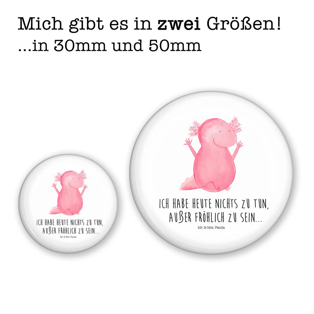 Button Axolotl Hurra 50mm Button, Button, Pin, Anstecknadel, Axolotl, Molch, Axolot, Schwanzlurch, Lurch, Lurche, fröhlich, Spaß, Freude, Motivation, Zufriedenheit