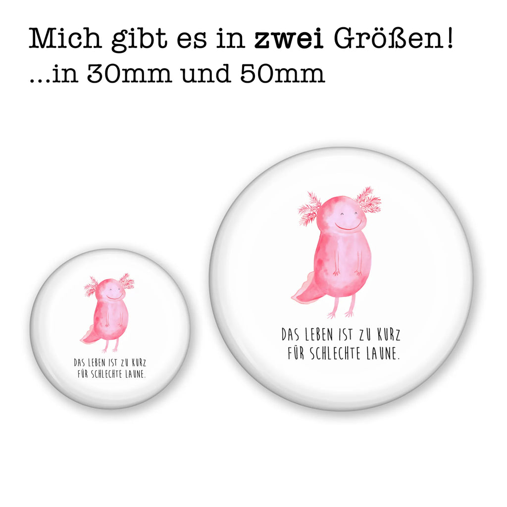 Button Axolotl glücklich 50mm Button, Button, Pin, Anstecknadel, Axolotl, Molch, Axolot, Schwanzlurch, Lurch, Lurche, Motivation, gute Laune