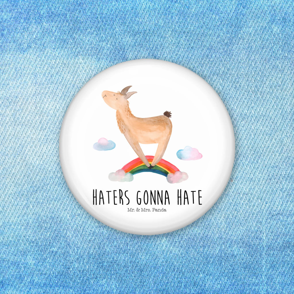 Button Lama Regenbogen 50mm Button, Button, Pin, Anstecknadel, Lama, Alpaka, Lamas, Regenbogen, Haters gonna hate, Haters, Selbstständig, Außenseiter, Schule, Abi, Hobby, Wolkenland, Freiheit