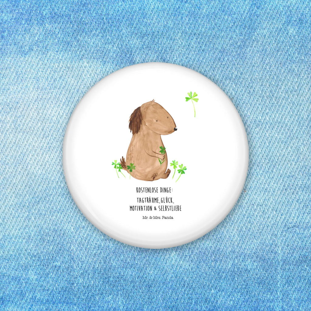 Button Hund Kleeblatt 50mm Button, Button, Pin, Anstecknadel, Hund, Hundemotiv, Haustier, Hunderasse, Tierliebhaber, Hundebesitzer, Sprüche, Kleeblatt, Glück, Tagträume, Motivation, Neuanfang, Geschenk, Glücksbringer, Selbstliebe, Achtsamkeit