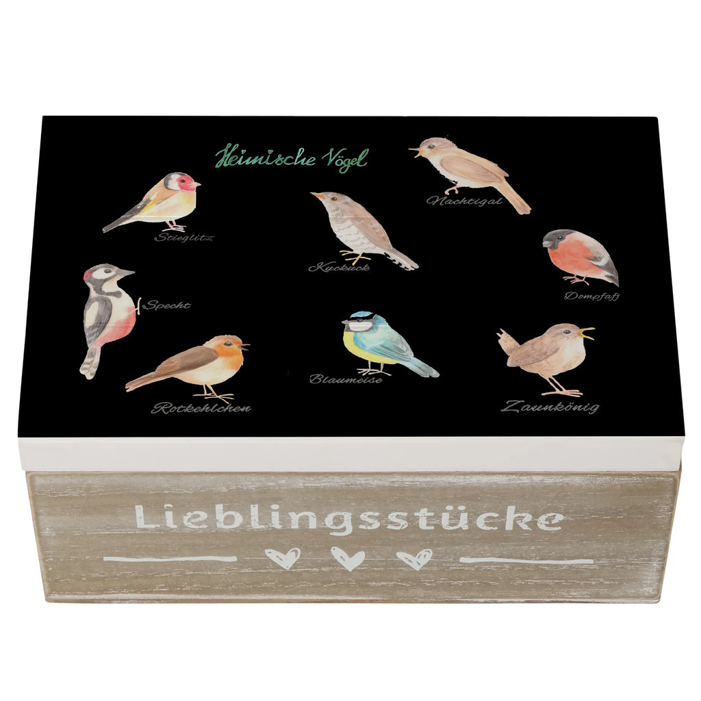 Holzkiste Heimische Vögel Holzkiste, Kiste, Schatzkiste, Truhe, Schatulle, XXL, Erinnerungsbox, Erinnerungskiste, Dekokiste, Aufbewahrungsbox, Geschenkbox, Geschenkdose, Blumen Deko, Frühlings Deko, Sommer Deko, Dekoration, positive Botschaft, Naturliebhaber, Outdoor, Natur, Abenteuer, Vögel, Heimische Vögel