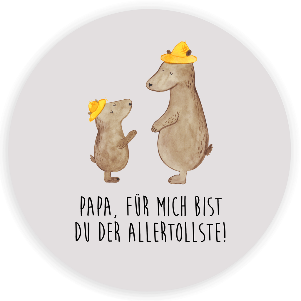 Rund Aufkleber Bären mit Hut Sticker, Aufkleber, Etikett, Familie, Vatertag, Muttertag, Bruder, Schwester, Mama, Papa, Oma, Opa, Bär, Bären, Vater, Papi, Paps, Dad, Daddy, Lieblingsmensch, Sohn, Söhne, Kind, Kinder, Vater-Sohn, Family, Vorbild