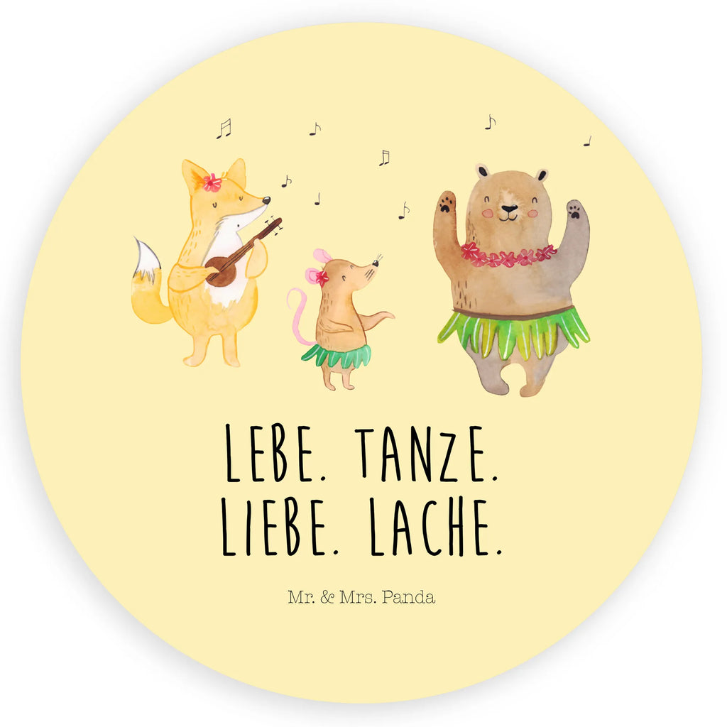 Rund Aufkleber Waldtiere Aloha Sticker, Aufkleber, Etikett, Tiermotive, Gute Laune, lustige Sprüche, Tiere, Wald, Waldtiere, Musik, Aloha, Bär, Hase, Igel, Tanzen, Leben, Lachen