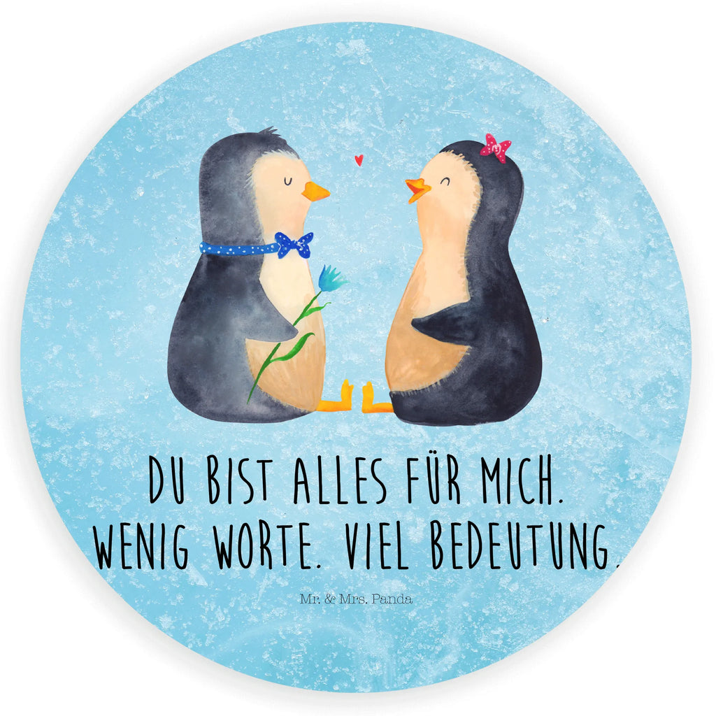 Rund Aufkleber Pinguin Pärchen Sticker, Aufkleber, Etikett, Pinguin, Pinguine, Liebe, Liebespaar, Liebesbeweis, Liebesgeschenk, Verlobung, Jahrestag, Hochzeitstag, Hochzeit, Hochzeitsgeschenk, große Liebe, Traumpaar