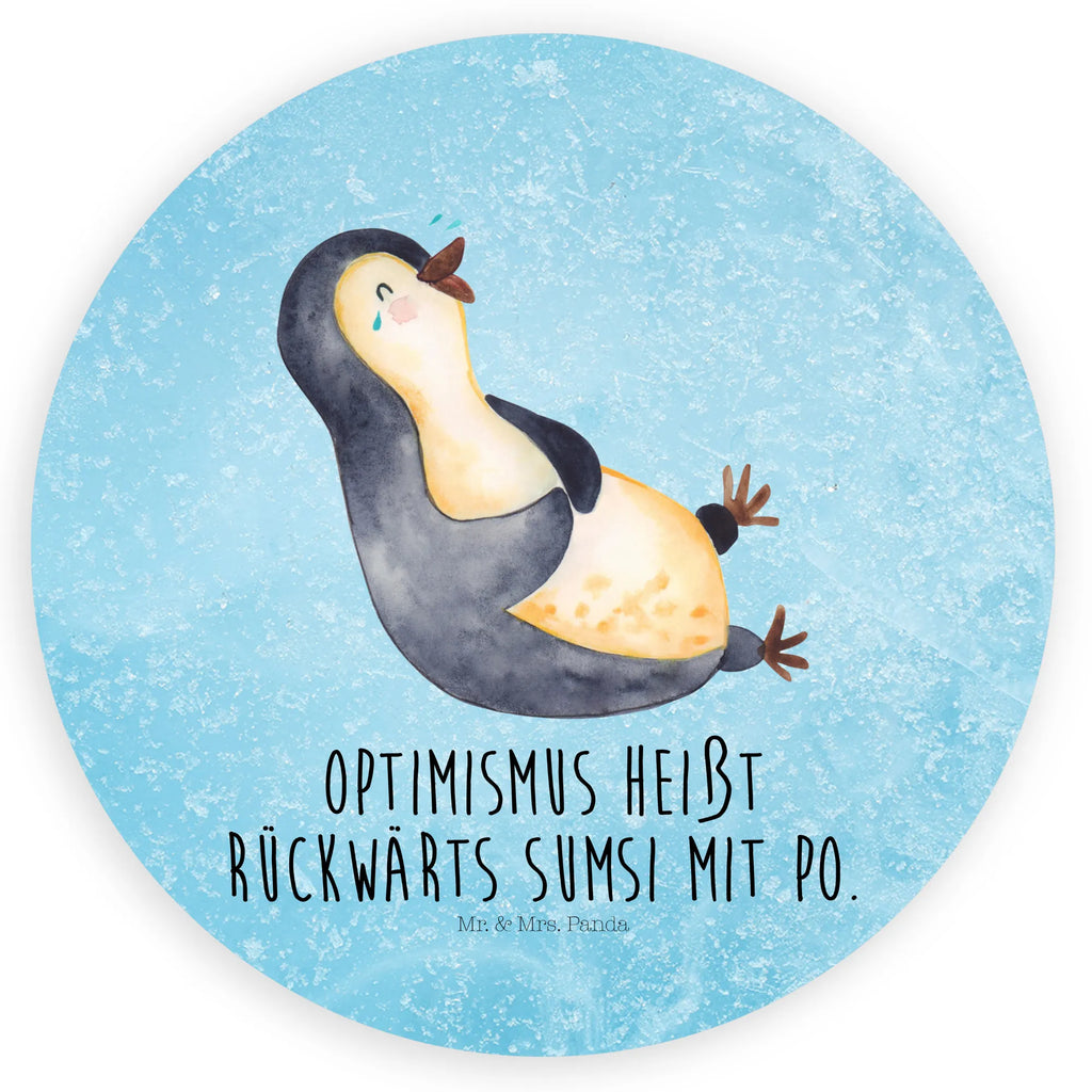 Rund Aufkleber Pinguin lachend Sticker, Aufkleber, Etikett, Pinguin, Pinguine, lustiger Spruch, Optimismus, Fröhlich, Lachen, Humor, Fröhlichkeit