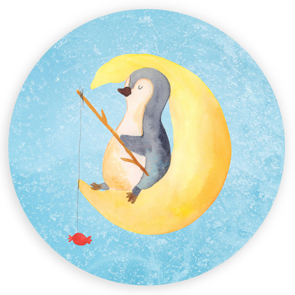 Rund Aufkleber Pinguin Mond Sticker, Aufkleber, Etikett, Pinguin, Pinguine, Spruch, schlafen, Nachtruhe, Einschlafen, Schlafzimmer, Schlafstörungen, Gästezimmer