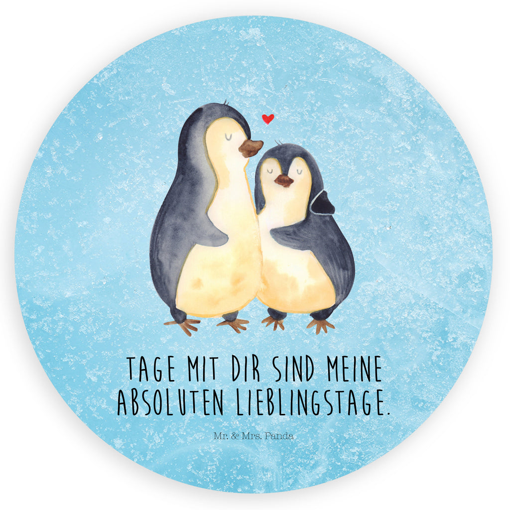 Rund Aufkleber Pinguin umarmend Sticker, Aufkleber, Etikett, Pinguin, Liebe, Liebespaar, Liebesbeweis, Liebesgeschenk, Verlobung, Jahrestag, Hochzeitstag, Hochzeit, Hochzeitsgeschenk