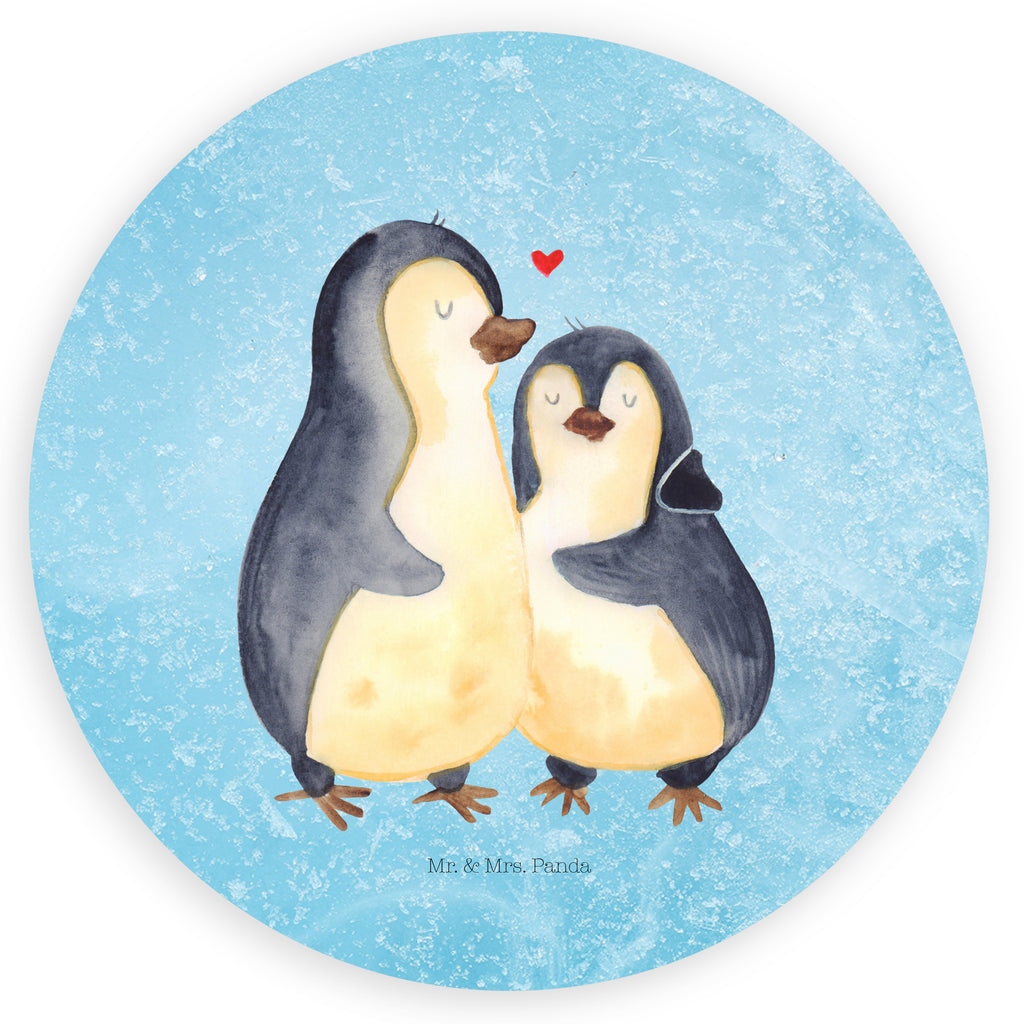 Rund Aufkleber Pinguin umarmend Sticker, Aufkleber, Etikett, Pinguin, Liebe, Liebespaar, Liebesbeweis, Liebesgeschenk, Verlobung, Jahrestag, Hochzeitstag, Hochzeit, Hochzeitsgeschenk