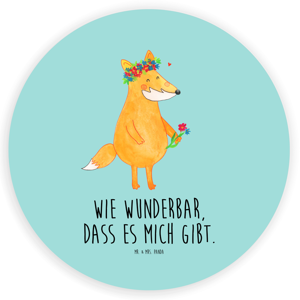 Rund Aufkleber Fuchs Blumenliebe Sticker, Aufkleber, Etikett, Fuchs, Füchse, Fox, Liebe, Freundin, Fuchsmädchen, Blumenmädchen, Freundinnen, Liebesbeweis, Blume, Blumen, Motivation, Freude, ich, mich, Selbstliebe