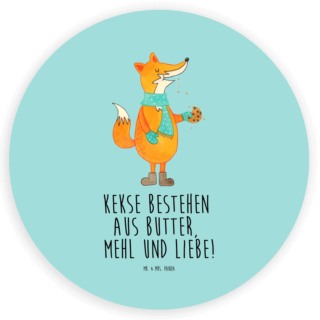 Rund Aufkleber Fuchs Keks Sticker, Aufkleber, Etikett, Fuchs, Füchse, Backen Spruch, Kekse, Winter, Weihnachtszeit, Plätzchen, Liebe, Küche Deko