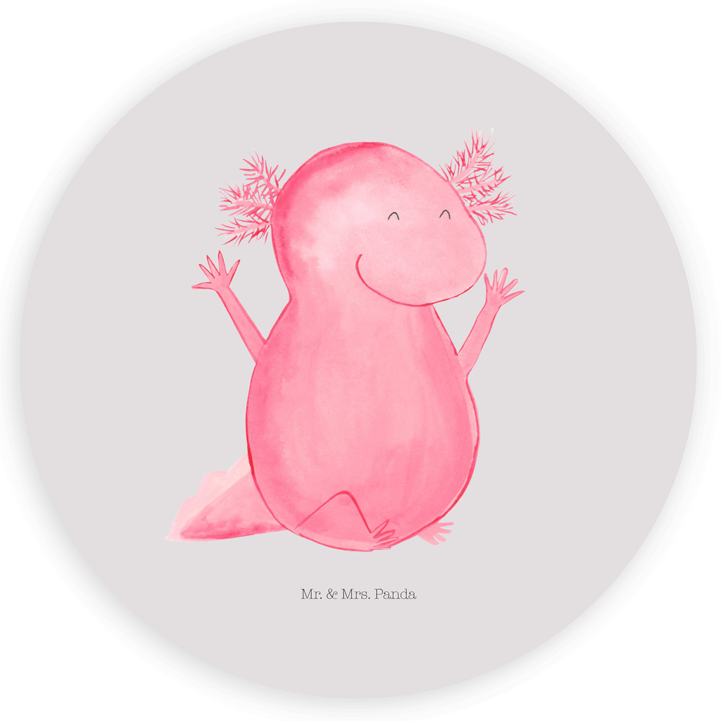 Rund Aufkleber Axolotl Hurra Sticker, Aufkleber, Etikett, Axolotl, Molch, Axolot, Schwanzlurch, Lurch, Lurche, fröhlich, Spaß, Freude, Motivation, Zufriedenheit