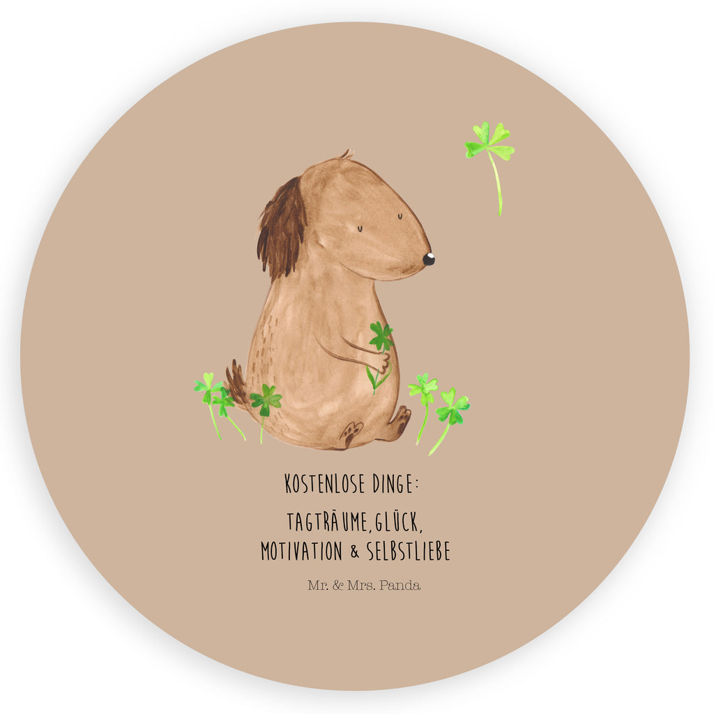 Rund Aufkleber Hund Kleeblatt Sticker, Aufkleber, Etikett, Hund, Hundemotiv, Haustier, Hunderasse, Tierliebhaber, Hundebesitzer, Sprüche, Kleeblatt, Glück, Tagträume, Motivation, Neuanfang, Geschenk, Glücksbringer, Selbstliebe, Achtsamkeit