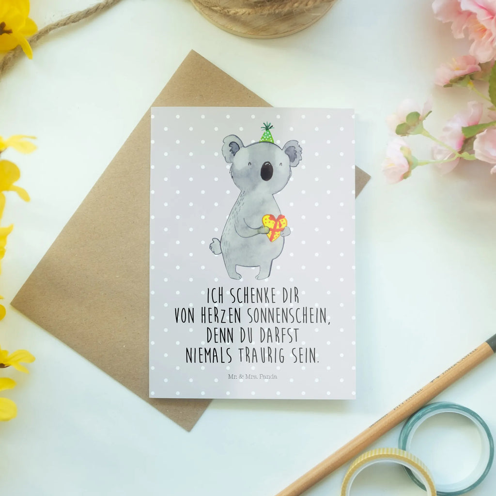 Grußkarte Koala Geschenk Grußkarte, Klappkarte, Einladungskarte, Glückwunschkarte, Hochzeitskarte, Geburtstagskarte, Karte, Ansichtskarten, Koala, Koalabär, Geschenk, Geburtstag, Party