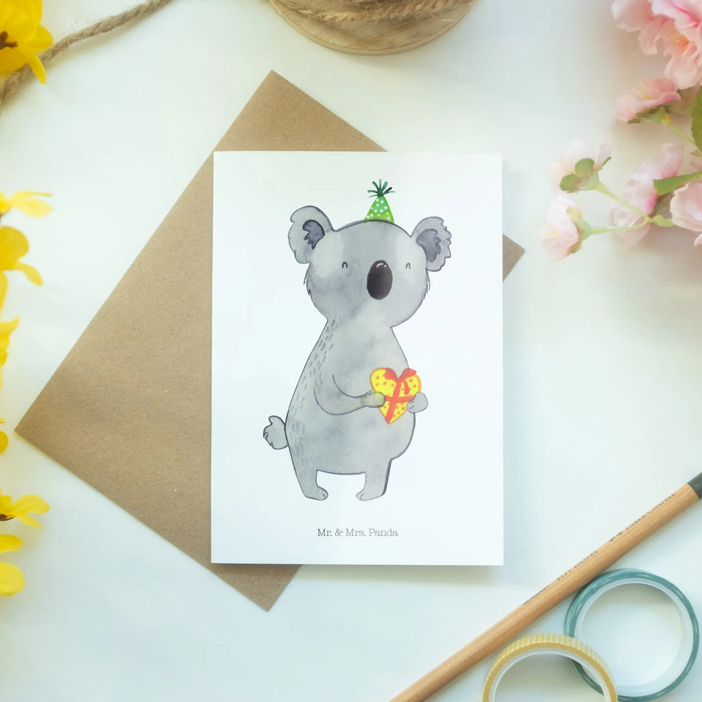 Grußkarte Koala Geschenk Grußkarte, Klappkarte, Einladungskarte, Glückwunschkarte, Hochzeitskarte, Geburtstagskarte, Karte, Ansichtskarten, Koala, Koalabär, Geschenk, Geburtstag, Party