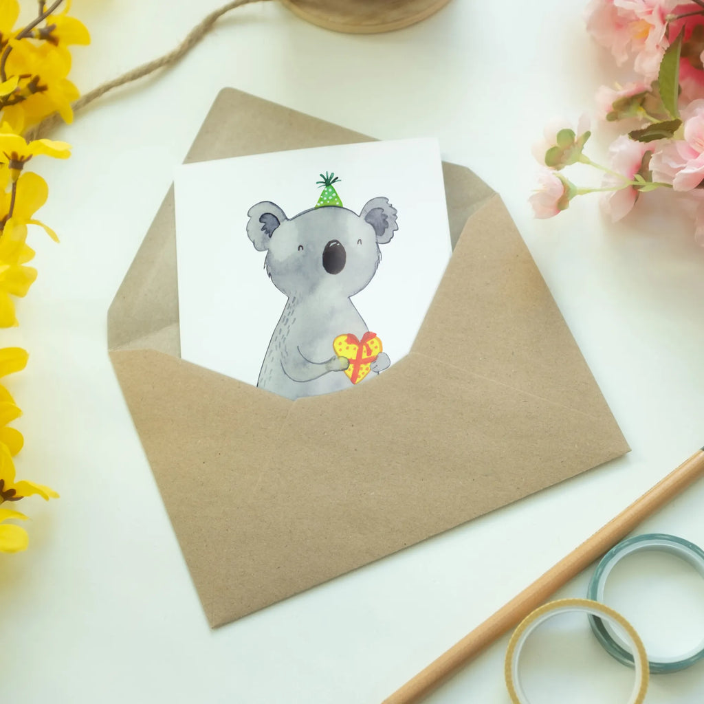 Grußkarte Koala Geschenk Grußkarte, Klappkarte, Einladungskarte, Glückwunschkarte, Hochzeitskarte, Geburtstagskarte, Karte, Ansichtskarten, Koala, Koalabär, Geschenk, Geburtstag, Party