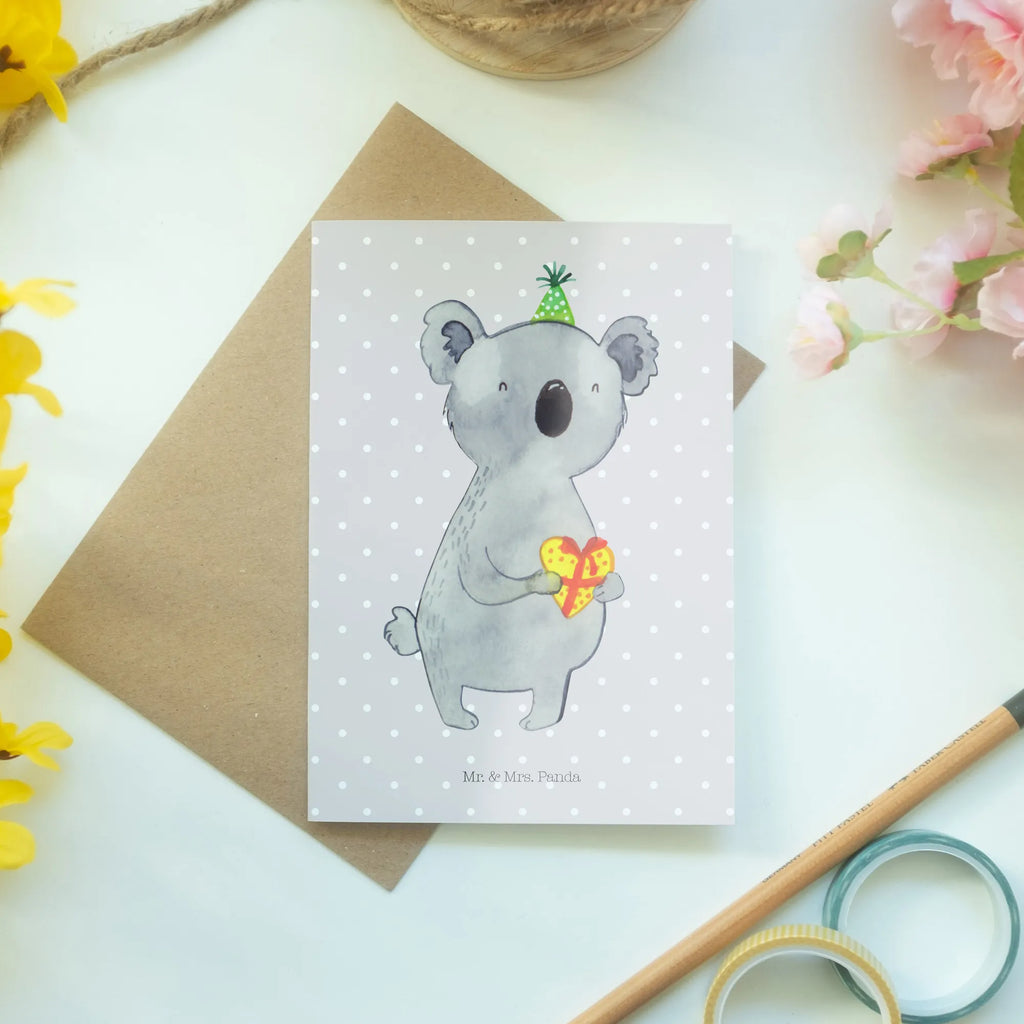 Grußkarte Koala Geschenk Grußkarte, Klappkarte, Einladungskarte, Glückwunschkarte, Hochzeitskarte, Geburtstagskarte, Karte, Ansichtskarten, Koala, Koalabär, Geschenk, Geburtstag, Party