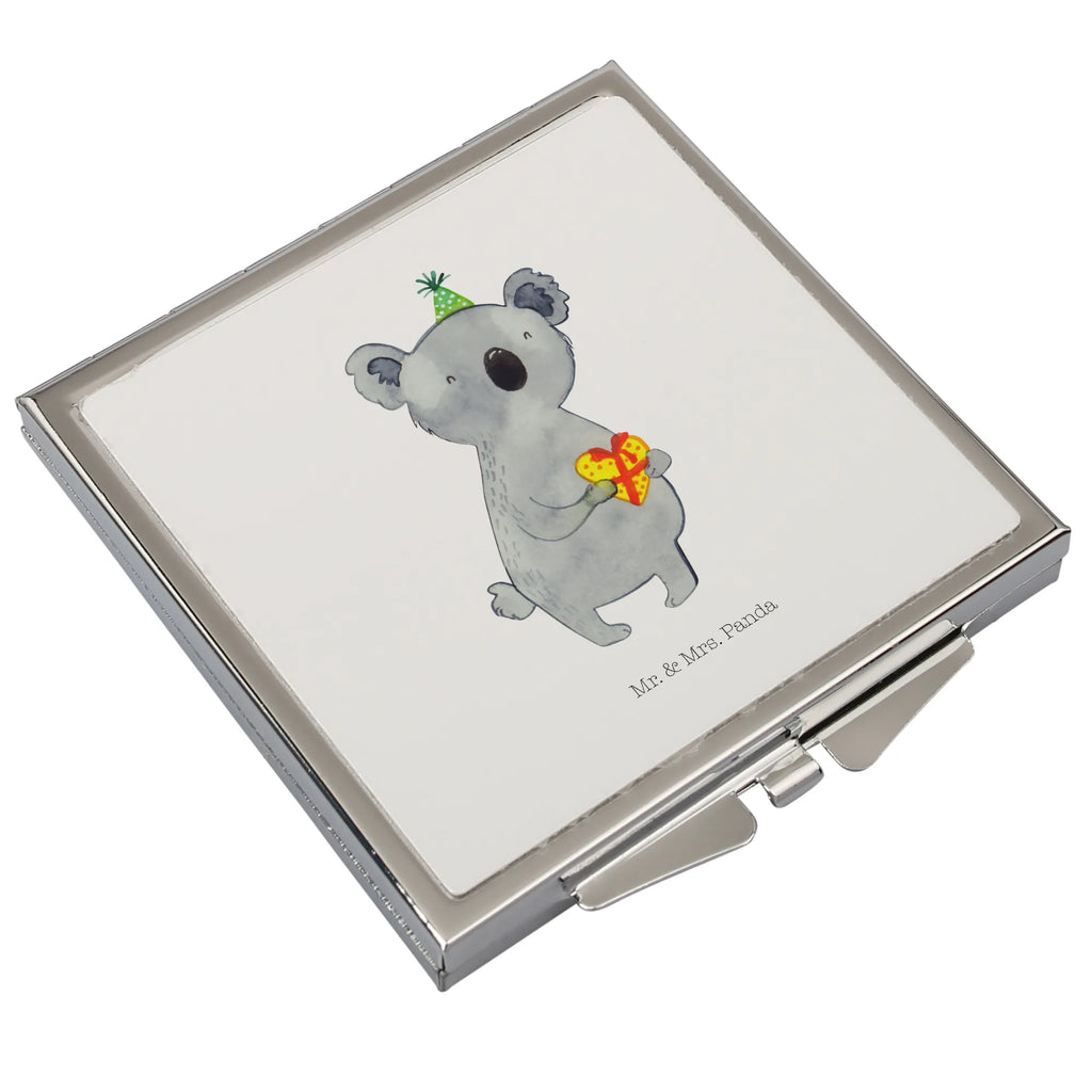 Handtaschenspiegel quadratisch Koala Geschenk Spiegel, Handtasche, Quadrat, silber, schminken, Schminkspiegel, Koala, Koalabär, Geschenk, Geburtstag, Party