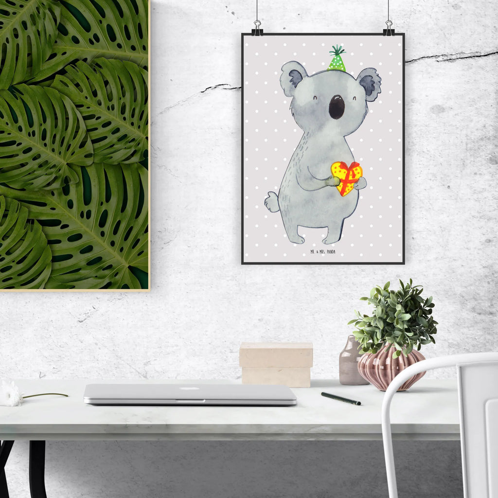 Poster Koala Geschenk Poster, Wandposter, Bild, Wanddeko, Küchenposter, Kinderposter, Wanddeko Bild, Raumdekoration, Wanddekoration, Handgemaltes Poster, Mr. & Mrs. Panda Poster, Designposter, Kunstdruck, Posterdruck, Koala, Koalabär, Geschenk, Geburtstag, Party