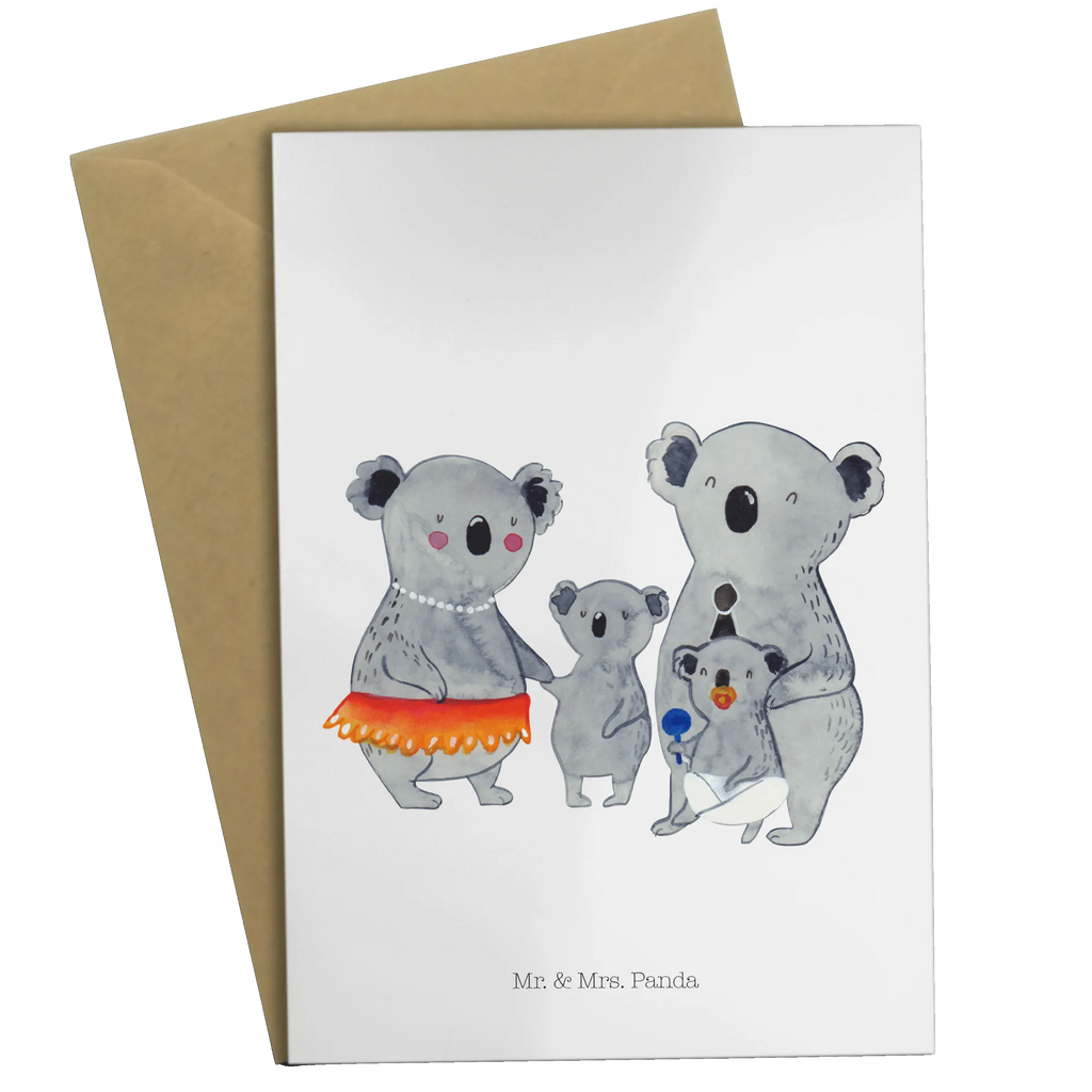 Grußkarte Koala Familie Grußkarte, Klappkarte, Einladungskarte, Glückwunschkarte, Hochzeitskarte, Geburtstagskarte, Karte, Ansichtskarten, Familie, Vatertag, Muttertag, Bruder, Schwester, Mama, Papa, Oma, Opa, Koala, Koalas, Family, Kinder, Geschwister, Familienleben